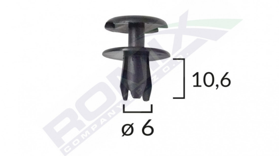 Clips Fixare Pentru Opel 6x10.6mm - Negru Set 10 Buc Romix C10008-RMX