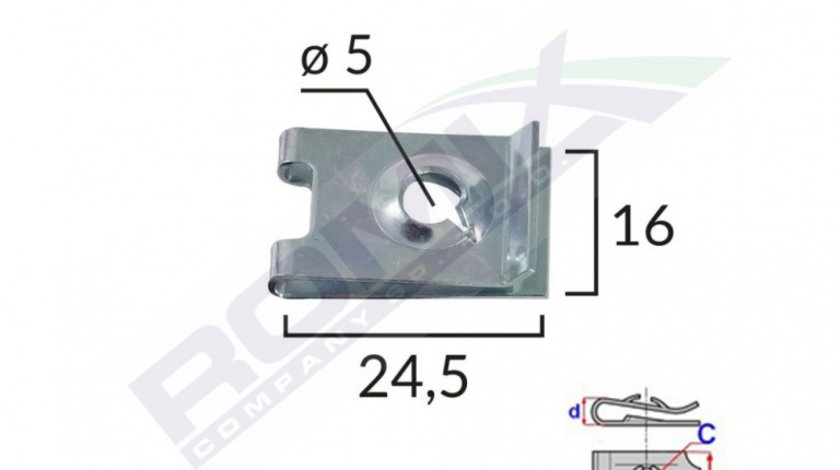 Clips Metalic Fixare Pentru Audi/bmw Si Universal Set 10 Buc Romix 16309-RMX