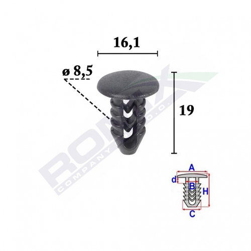 Clips Tapiterie Pentru Fiat Set 25 Buc Romix 10069-RMX