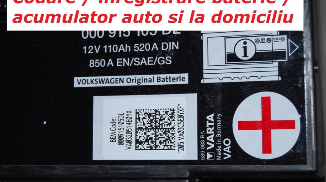 Codare inregistrare baterie acumulator auto #79318