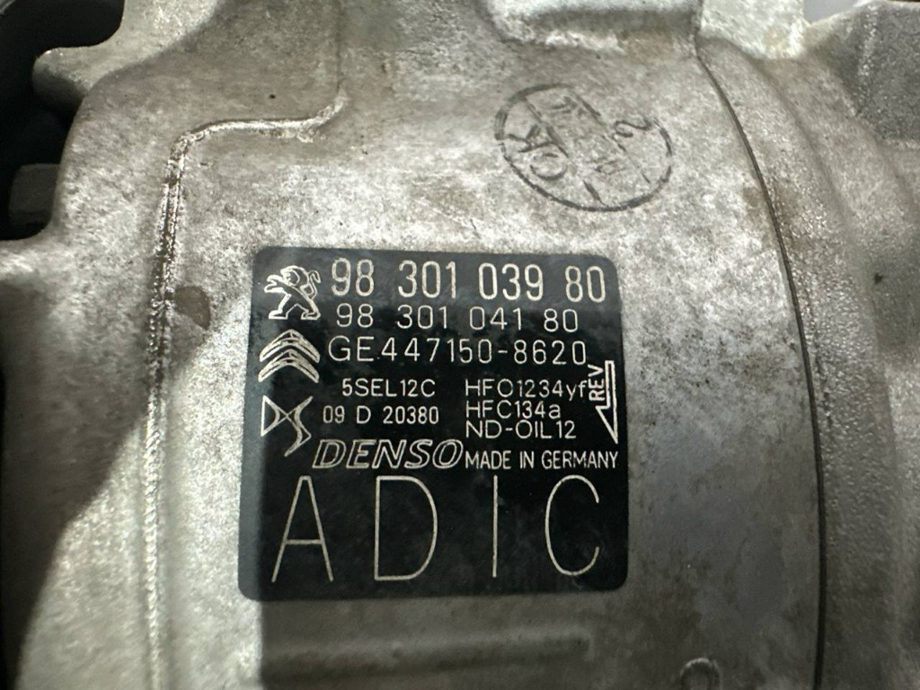 Compresor AC 9830103980 Citroen Berlingo (K9) 1.5 BlueHDi 131 cai YHZ (DV5RC)