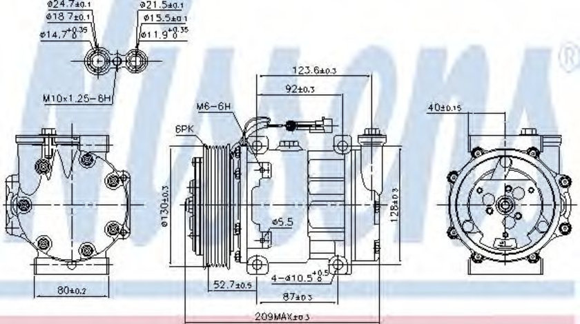 Compresor, climatizare ALFA ROMEO 156 Sportwagon (932) (2000 - 2006) NISSENS 89120 piesa NOUA