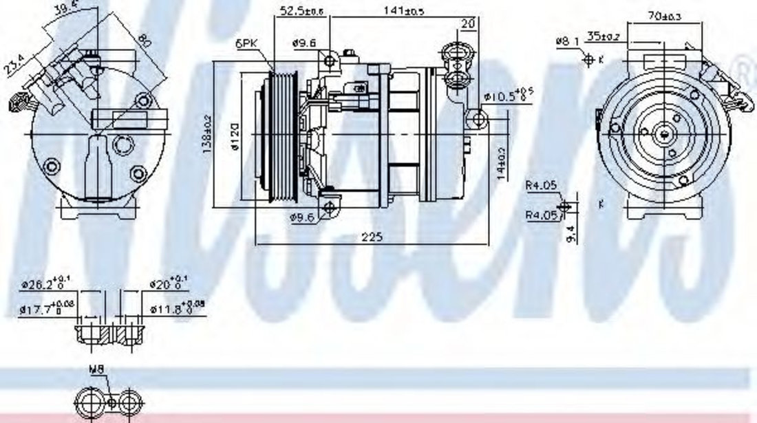 Compresor, climatizare ALFA ROMEO 159 Sportwagon (939) (2006 - 2011) NISSENS 89397 piesa NOUA