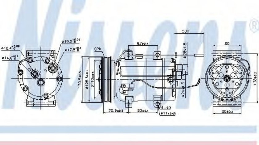Compresor, climatizare AUDI A4 (8D2, B5) (1994 - 2001) NISSENS 89101 piesa NOUA