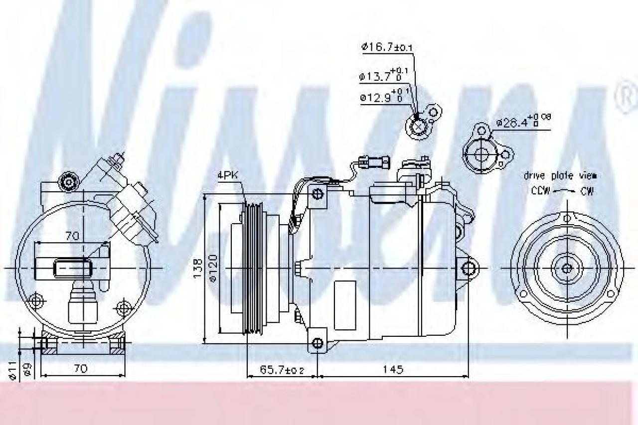 Compresor, climatizare AUDI A6 (4B2, C5) (1997 - 2005) NISSENS 89027 piesa NOUA