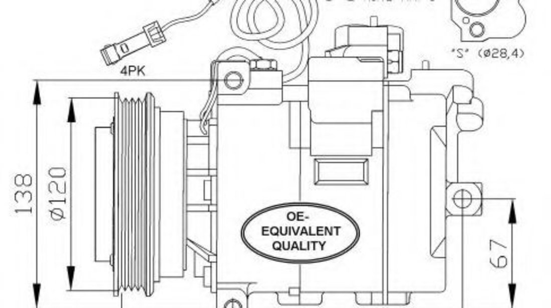 Compresor, climatizare AUDI A6 Avant (4B5, C5) (1997 - 2005) NRF 32104 piesa NOUA