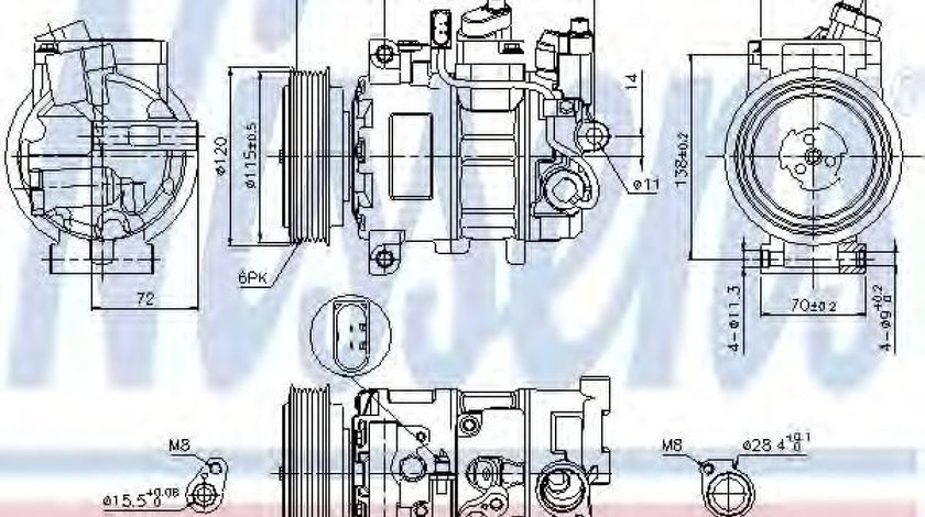 Compresor, climatizare AUDI A6 Avant (4F5, C6) (2005 - 2011) NISSENS 89415 piesa NOUA
