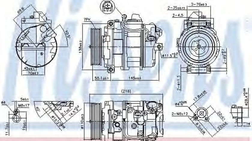 Compresor, climatizare BMW Seria 1 Cupe (E82) (2007 - 2013) NISSENS 890069 piesa NOUA