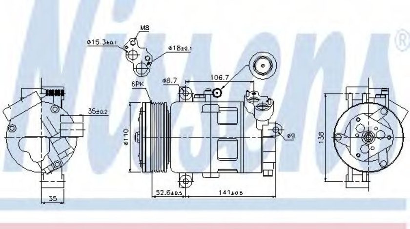 Compresor, climatizare BMW Seria 3 Cupe (E46) (1999 - 2006) NISSENS 89307 piesa NOUA