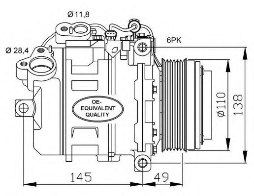 Compresor, climatizare BMW Seria 3 Touring (E91) (2005 - 2012) NRF 32533 piesa NOUA