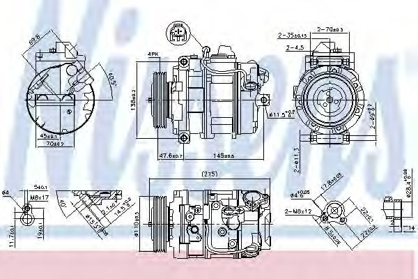 Compresor, climatizare BMW Seria 5 (E60) (2003 - 2010) NISSENS 89359 piesa NOUA