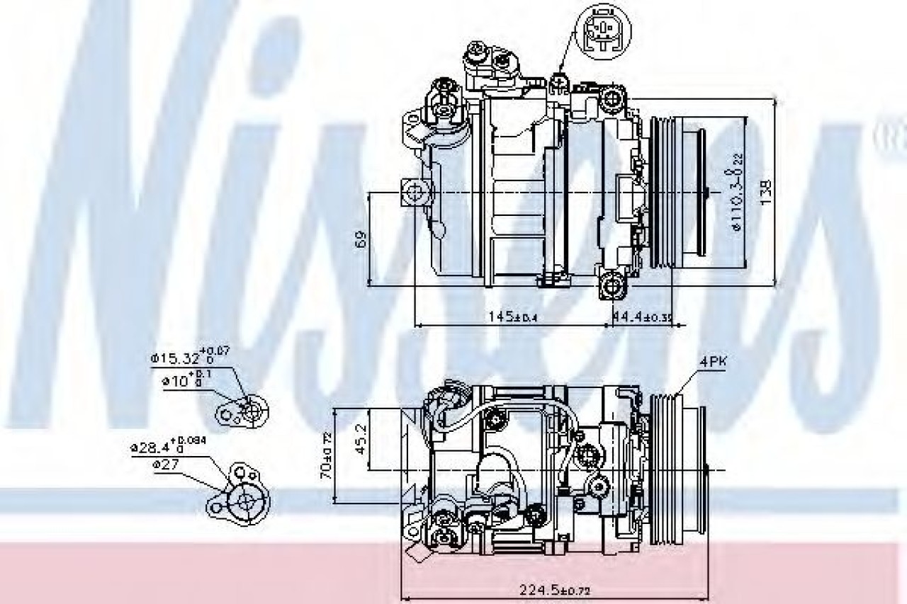 Compresor, climatizare BMW Seria 6 Cabriolet (E64) (2004 - 2010) NISSENS 89199 piesa NOUA