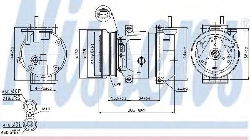 Compresor, climatizare CHEVROLET AVEO Limuzina (T250, T255) (2005 - 2016) NISSENS 89221 piesa NOUA