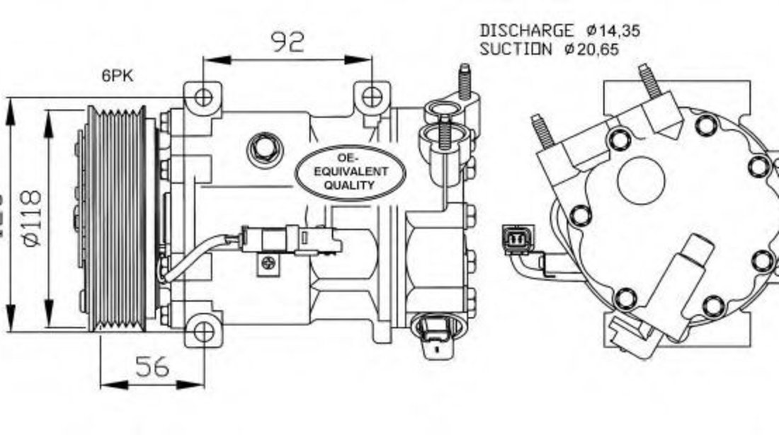 Compresor, climatizare CITROEN C4 I (LC) (2004 - 2011) NRF 32240 piesa NOUA