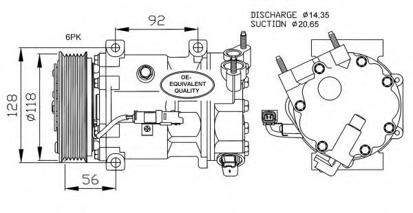 Compresor, climatizare CITROEN C5 I Estate (DE) (2001 - 2004) NRF 32240 piesa NOUA