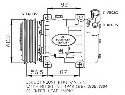 Compresor, climatizare CITROEN C5 I Estate (DE) (2001 - 2004) NRF 32270 piesa NOUA