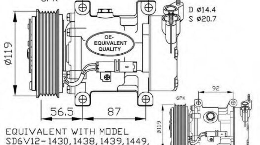 Compresor, climatizare CITROEN XSARA Cupe (N0) (1998 - 2005) NRF 32227 piesa NOUA