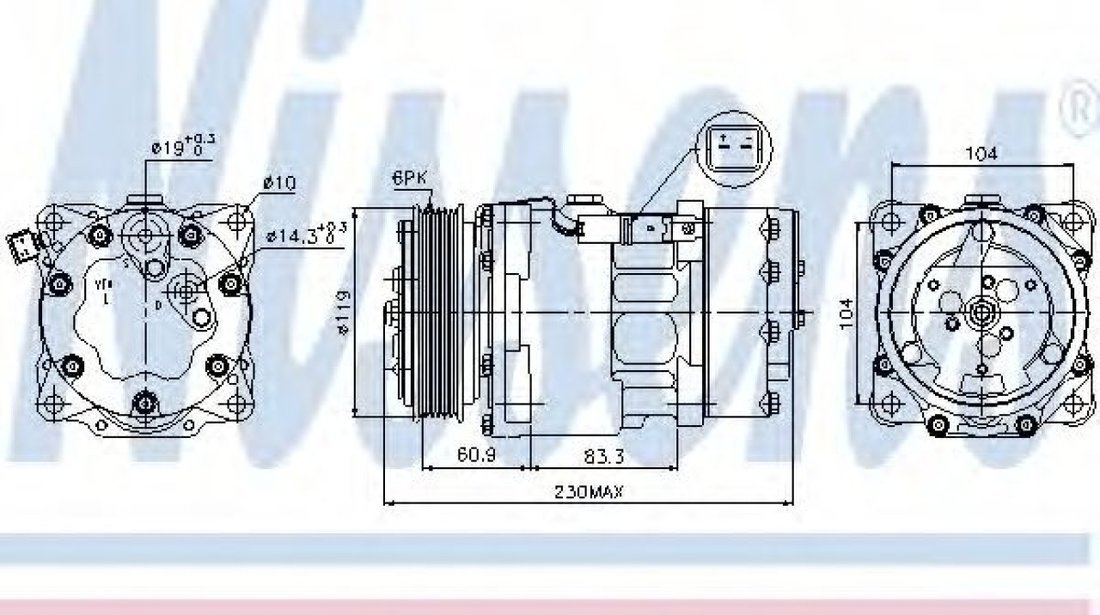 Compresor, climatizare CITROEN XSARA Cupe (N0) (1998 - 2005) NISSENS 89032 piesa NOUA