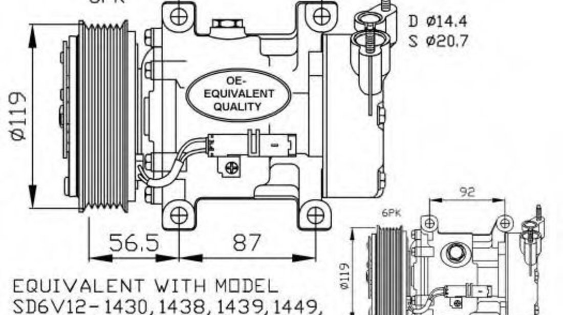 Compresor, climatizare CITROEN XSARA Estate (N2) (1997 - 2010) NRF 32227 piesa NOUA