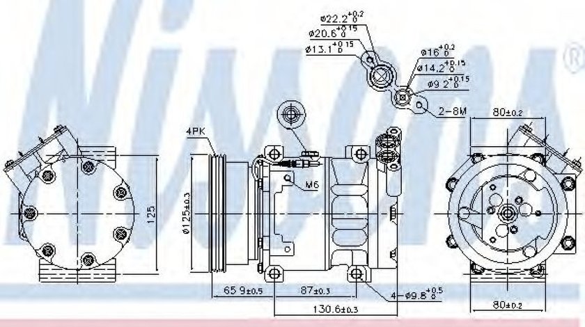 Compresor, climatizare DACIA LOGAN MCV (KS) (2007 - 2016) NISSENS 89164 piesa NOUA