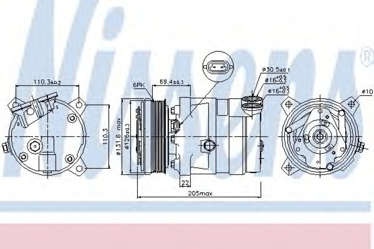 Compresor, climatizare DAEWOO NUBIRA Break (KLAN) (2003 - 2016) NISSENS 89058 piesa NOUA