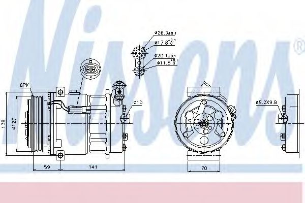 Compresor, climatizare FIAT CROMA (194) (2005 - 2016) NISSENS 89124 piesa NOUA