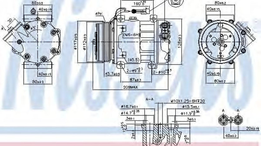 Compresor, climatizare FIAT DUCATO platou / sasiu (250, 290) (2006 - 2016) NISSENS 89347 piesa NOUA