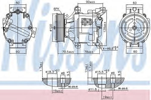 Compresor, climatizare FIAT PANDA Van (169) (2004 - 2016) NISSENS 89324 piesa NOUA