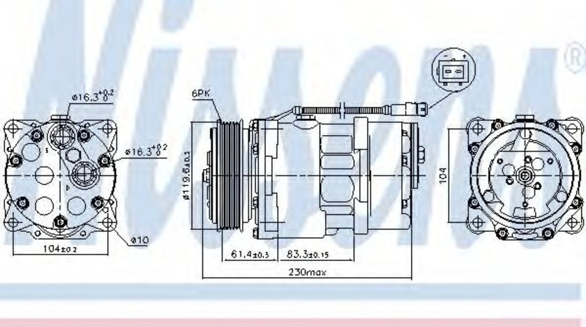 Compresor, climatizare FIAT SCUDO combinato (220P) (1996 - 2006) NISSENS 89055 piesa NOUA
