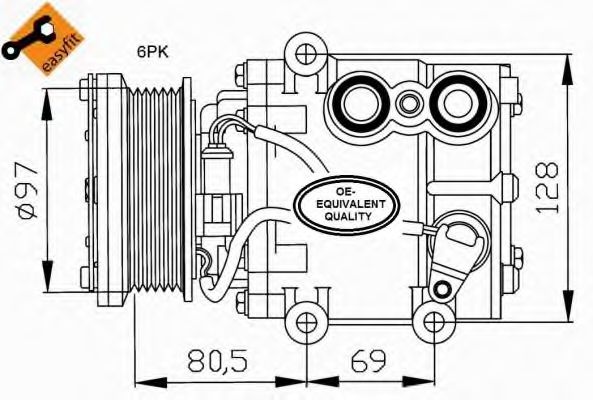 Compresor, climatizare FORD FIESTA IV (JA, JB) (1995 - 2002) NRF 32401 piesa NOUA