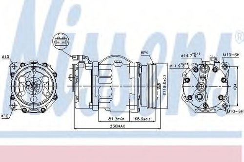 Compresor, climatizare FORD GALAXY (WGR) (1995 - 2006) NISSENS 89040 piesa NOUA