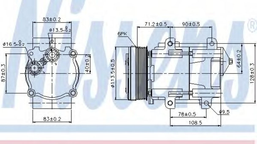 Compresor, climatizare FORD GALAXY (WGR) (1995 - 2006) NISSENS 89046 piesa NOUA