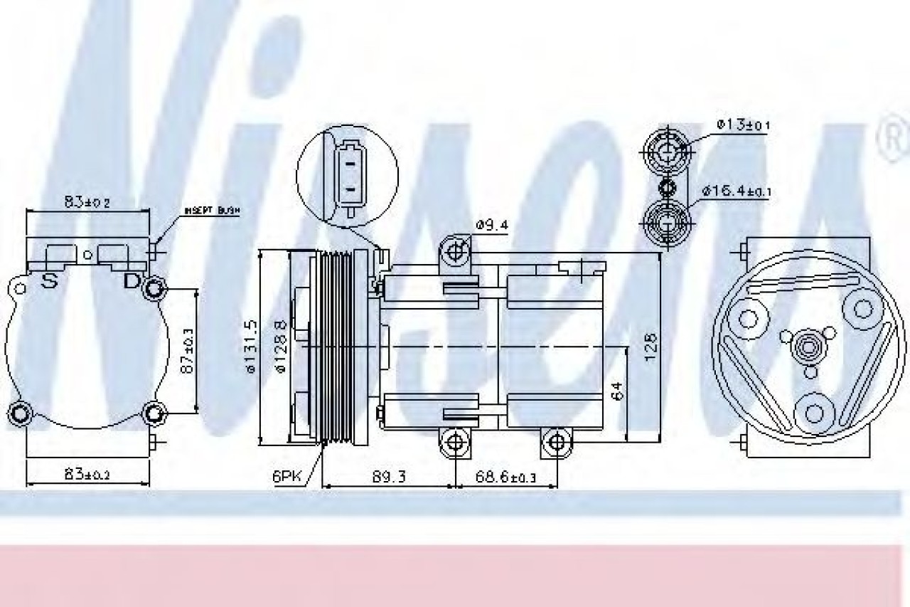 Compresor, climatizare FORD MONDEO II (BAP) (1996 - 2000) NISSENS 89068 piesa NOUA