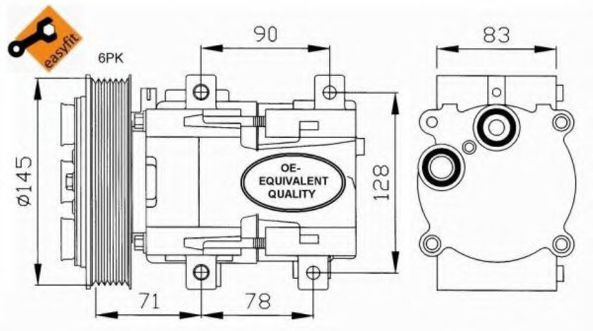 Compresor, climatizare FORD MONDEO II Limuzina (BFP) (1996 - 2000) NRF 32076 piesa NOUA