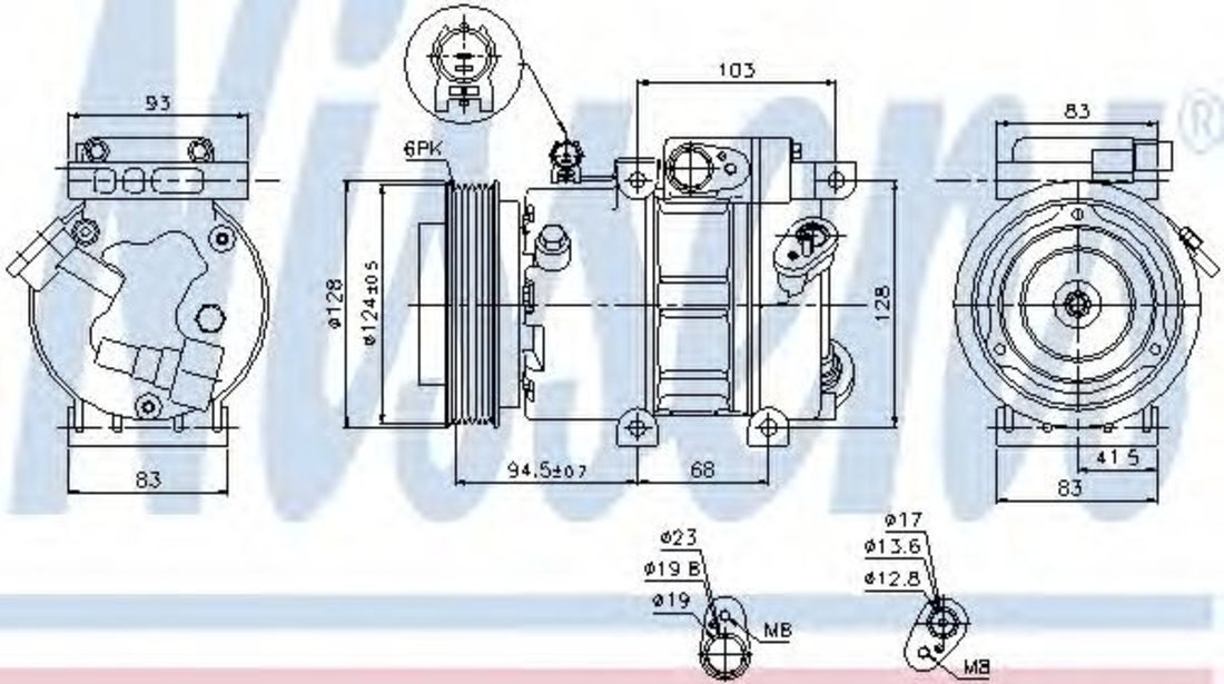 Compresor, climatizare KIA CEED SW (ED) (2007 - 2012) NISSENS 89285 piesa NOUA