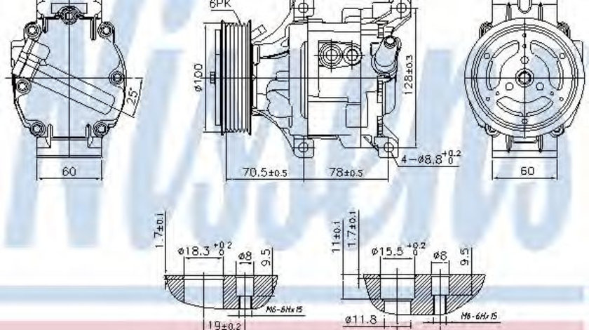 Compresor, climatizare LANCIA MUSA (350) (2004 - 2012) NISSENS 89324 piesa NOUA