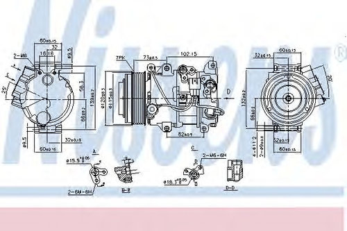 Compresor, climatizare LEXUS GS (GRS19, UZS19, URS19, GWS19) (2005 - 2011) NISSENS 890141 piesa NOUA