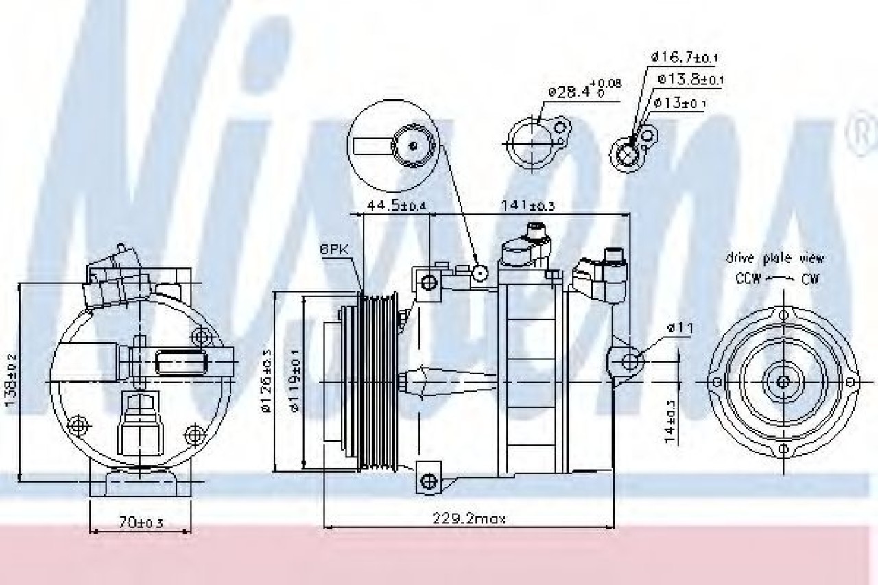 Compresor, climatizare MERCEDES SPRINTER 2-t bus (901, 902) (1995 - 2006) NISSENS 89022 piesa NOUA