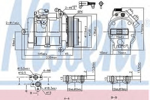 Compresor, climatizare MERCEDES SPRINTER 3-t platou / sasiu (906) (2006 - 2016) NISSENS 89606 piesa ...