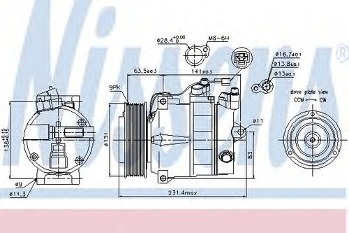 Compresor, climatizare MERCEDES SPRINTER 3-t caroserie (903) (1995 - 2006) NISSENS 89030 piesa NOUA