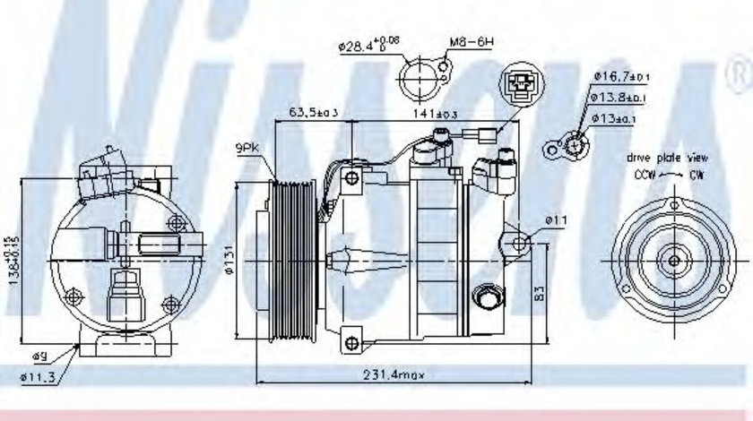Compresor, climatizare MERCEDES SPRINTER 3-t caroserie (903) (1995 - 2006) NISSENS 89030 piesa NOUA