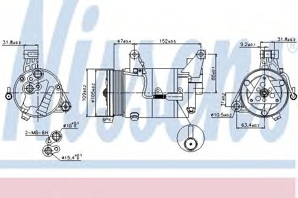 Compresor, climatizare MINI MINI Cabriolet (R52) (2004 - 2007) NISSENS 89340 piesa NOUA