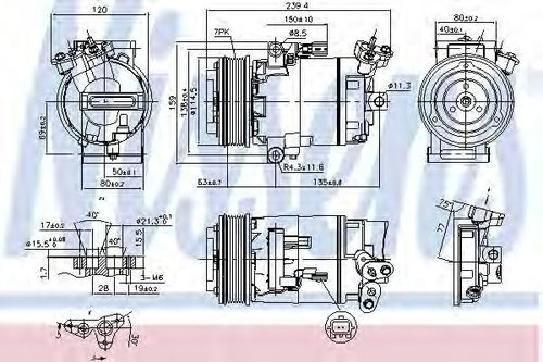 Compresor, climatizare NISSAN QASHQAI / QASHQAI +2 (J10, JJ10) (2007 - 2013) NISSENS 890015 piesa NO...