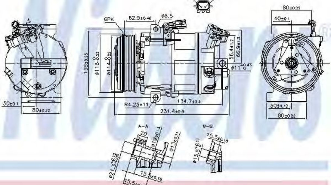 Compresor, climatizare NISSAN QASHQAI / QASHQAI +2 (J10, JJ10) (2007 - 2013) NISSENS 890297 piesa NOUA