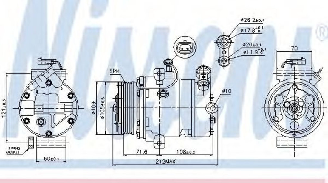 Compresor, climatizare OPEL ASTRA G Hatchback (F48, F08) (1998 - 2009) NISSENS 89196 piesa NOUA