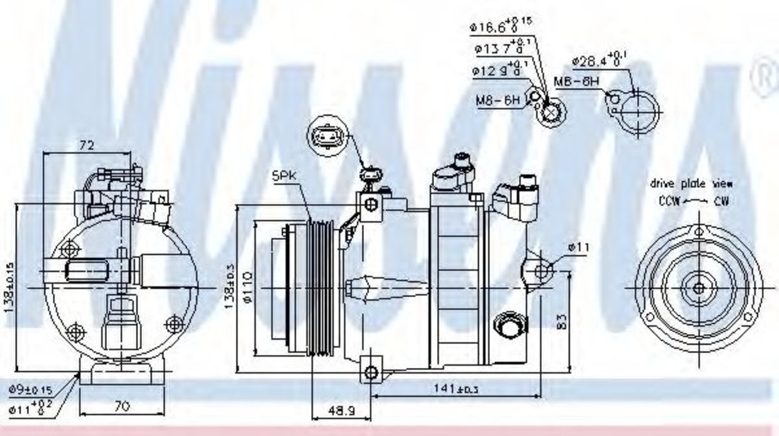 Compresor, climatizare OPEL ASTRA G Limuzina (F69) (1998 - 2009) NISSENS 89031 piesa NOUA