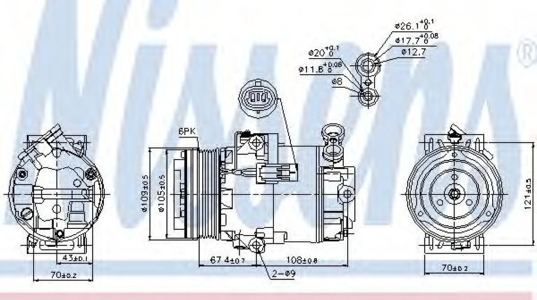 Compresor, climatizare OPEL ASTRA H (L48) (2004 - 2016) NISSENS 89222 piesa NOUA