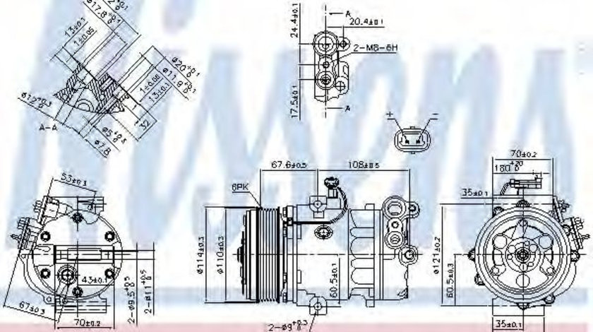 Compresor, climatizare OPEL MERIVA (2003 - 2010) NISSENS 890388 piesa NOUA