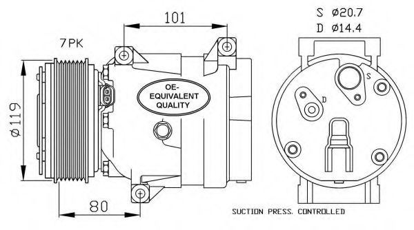 Compresor, climatizare OPEL MOVANO caroserie (F9) (1999 - 2010) NRF 32481 piesa NOUA