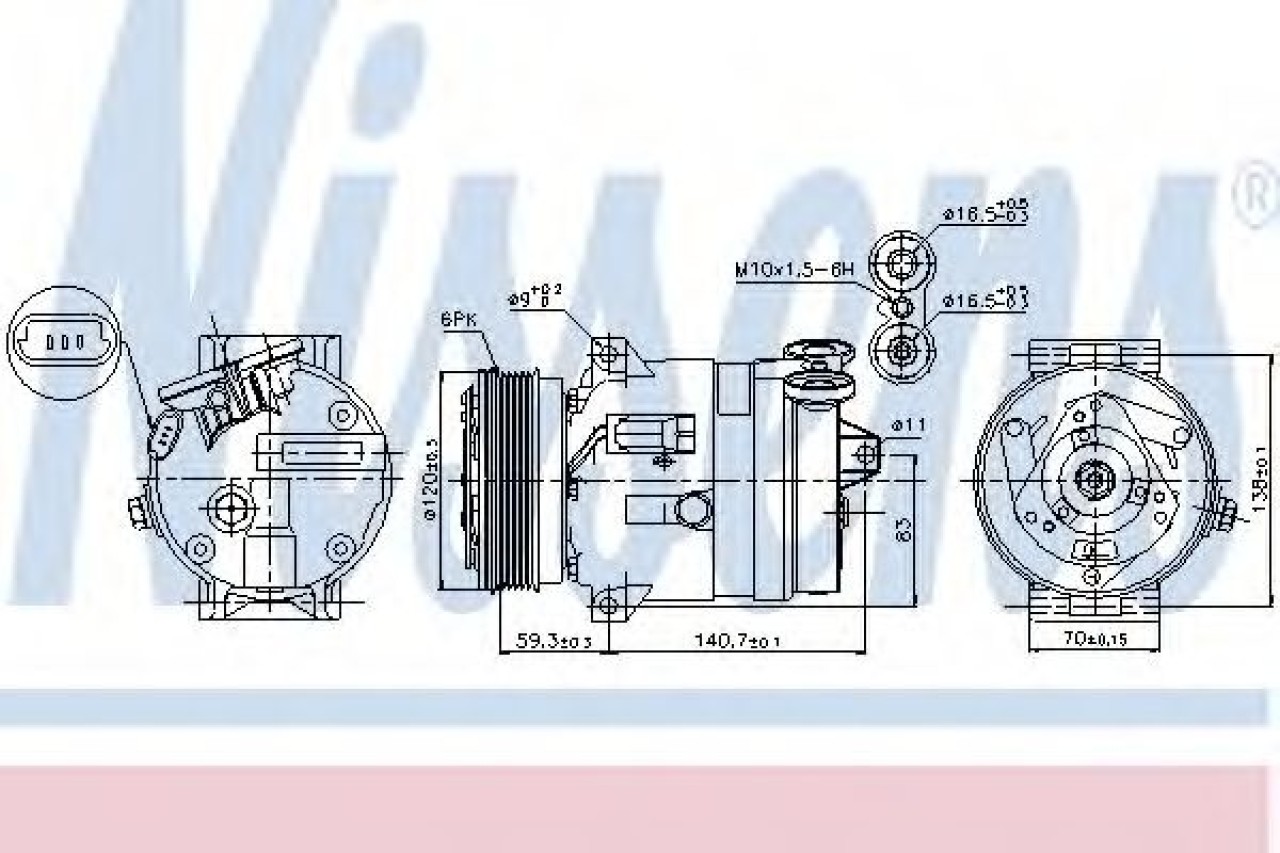 Compresor, climatizare OPEL VECTRA B (36) (1995 - 2002) NISSENS 89057 piesa NOUA